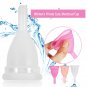 Menstrual Cup Reusable Silicone Period Soft Medical Cups Large Size Long Stem