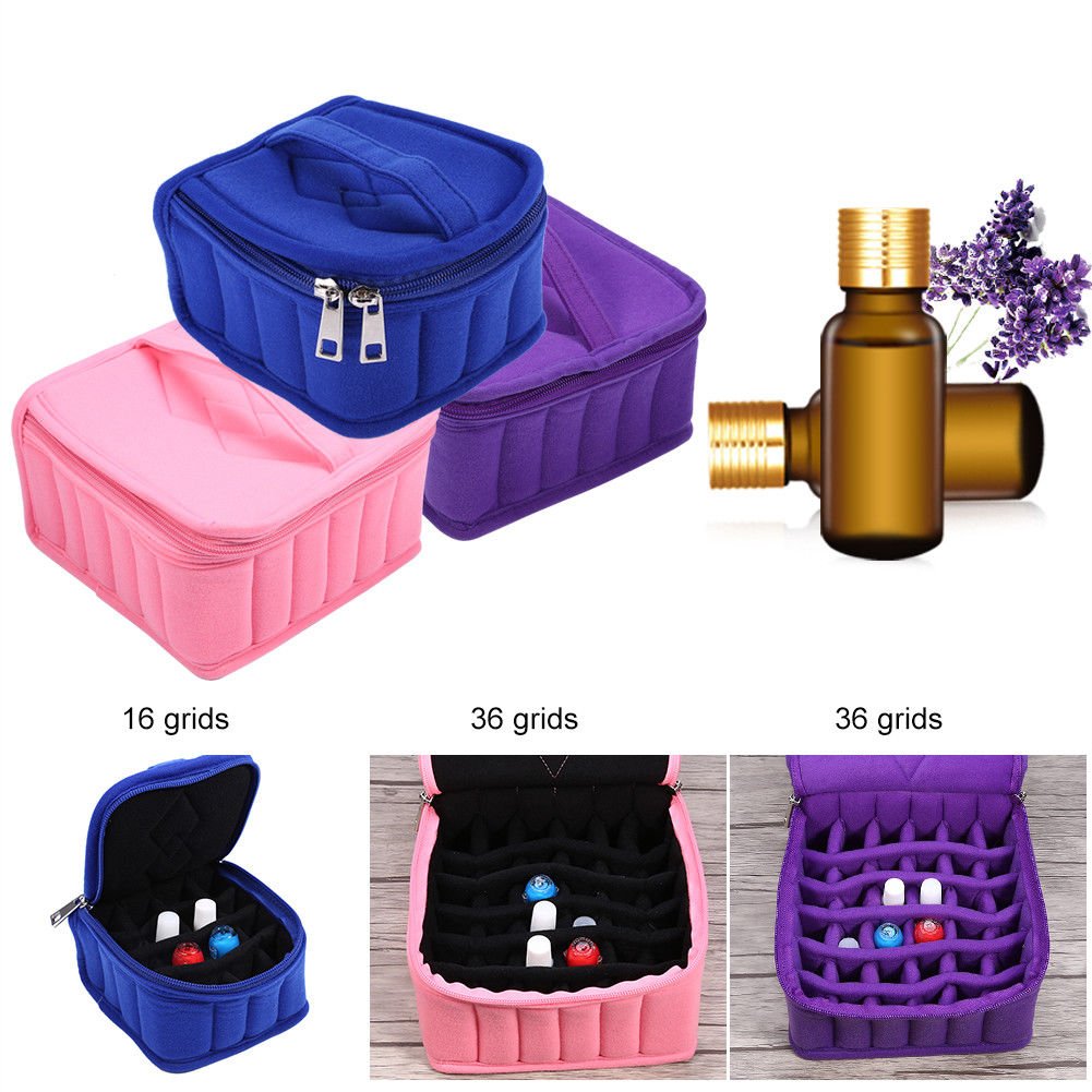 Portable Makeup Case Soft Essential Oil Storage Bottles Holder Shockproof Bag