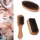 Mens Portable Faux Boar Hair Bristle Beard Mustache Brush Wood Comb Brush Gifts