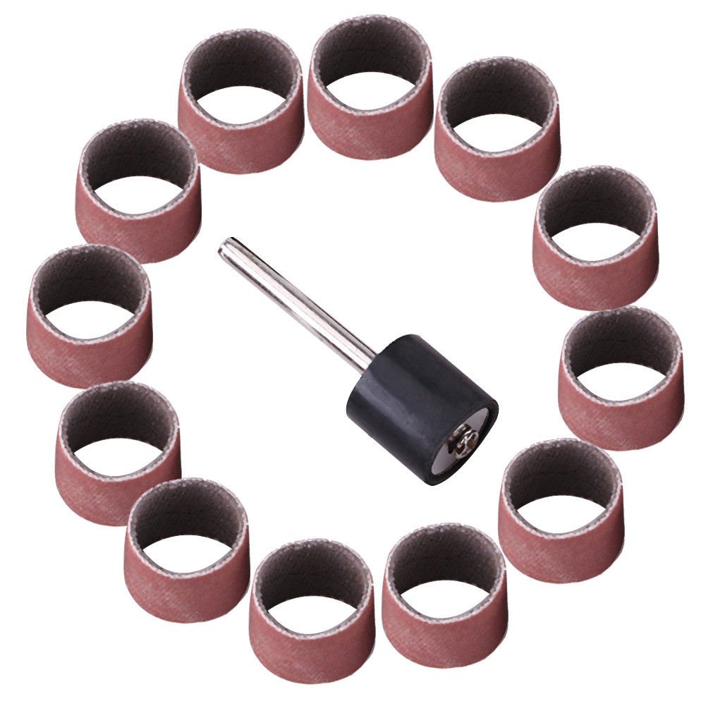 100x Sanding Bands Drums Sleeves 80 320 600 Grit + 1/8" Mandrels For
