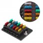 Car 12 Way Circuit Blade Fuse Box Standard ATO ATC Block Holder w/ PC Terminal