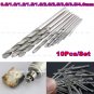 10Pc Diamond Tipped Drill Bit Set Twist Drill Bits f/ Glass Tile Stone 0.8-4.0mm