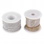 10Yards/1 Roll Silver/Gold Diamante Crystal Rhinestone Rope Ribbon Cup Chain coi