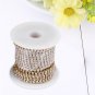 10Yards/1 Roll Silver/Gold Diamante Crystal Rhinestone Rope Ribbon Cup Chain coi