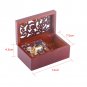 Wood Miniature Hollow 18 Note Wind Up Music Box Movement Jewelry Organizer Gift