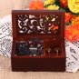 Wood Miniature Hollow 18 Note Wind Up Music Box Movement Jewelry Organizer Gift