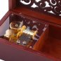 Wood Miniature Hollow 18 Note Wind Up Music Box Movement Jewelry Organizer Gift