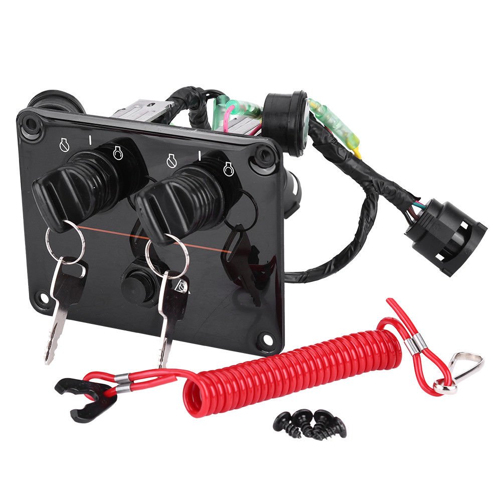 12V Dual Key Switch Panel Kit For Yamaha Outboard Double Engine 6K1-82570-13-00