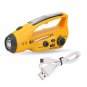 Solar Hand-Crank Power Bank LED Flashlight With Radio iPhone Smart Phone Charger