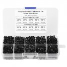 720pcs M3 4/6/8/10/12 Black Alloy Steel Flat Head Hex Socket Screws with Box