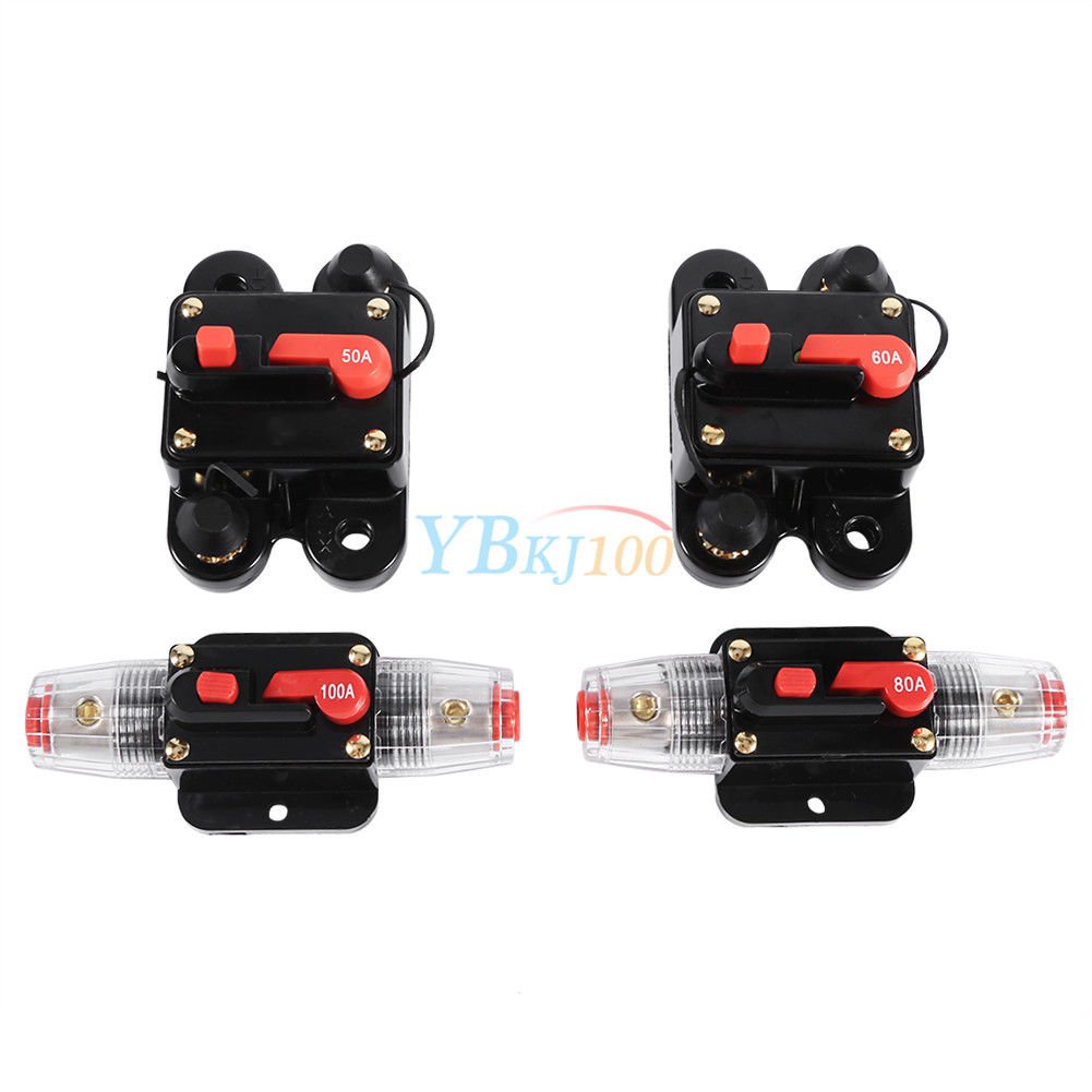 50Amp -100Amp Circuit Breaker Reset Fuseholder Fuse Holder Waterproof 12-24V