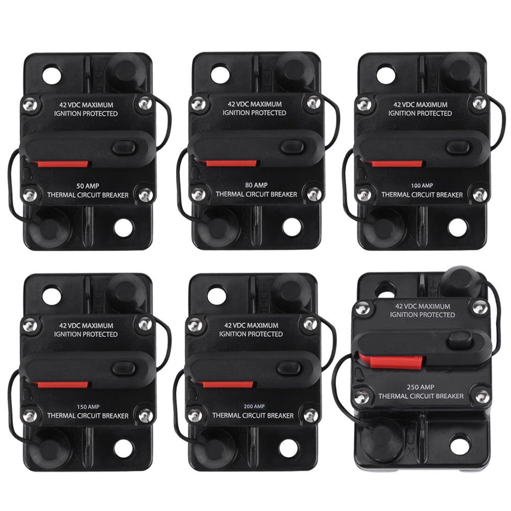 DC12-42V 50/80/100A/150A Car Stereo Audio Inline Circuit Breaker Manual Reset EM