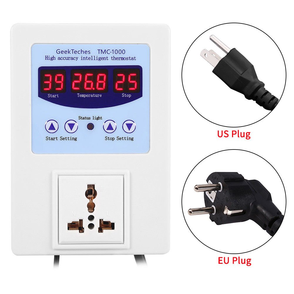 AC 110-240V Digital Intelligent Temperature Controller Thermostat w/Sensor coi
