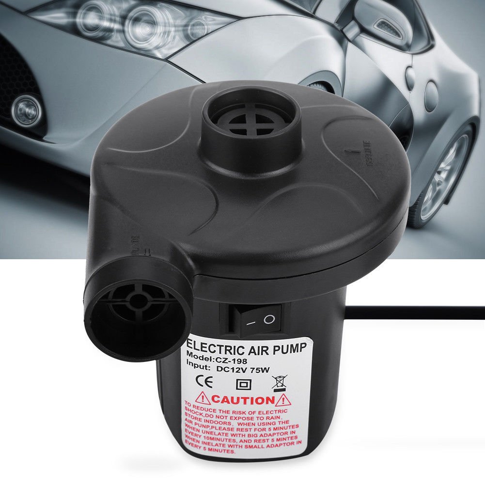 DC 12V Car Auto Electric Air Pump Inflator 3 Nozzles AirBed Mattress Boat 3500PA