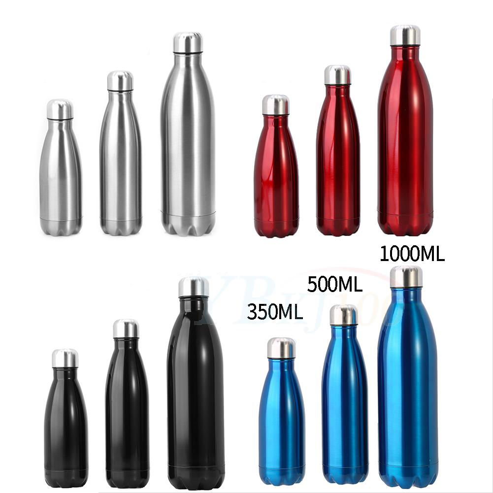 500/1000ml Sport Double Wall Vacuum Cup Insulated Stainless Steel Water Bottle