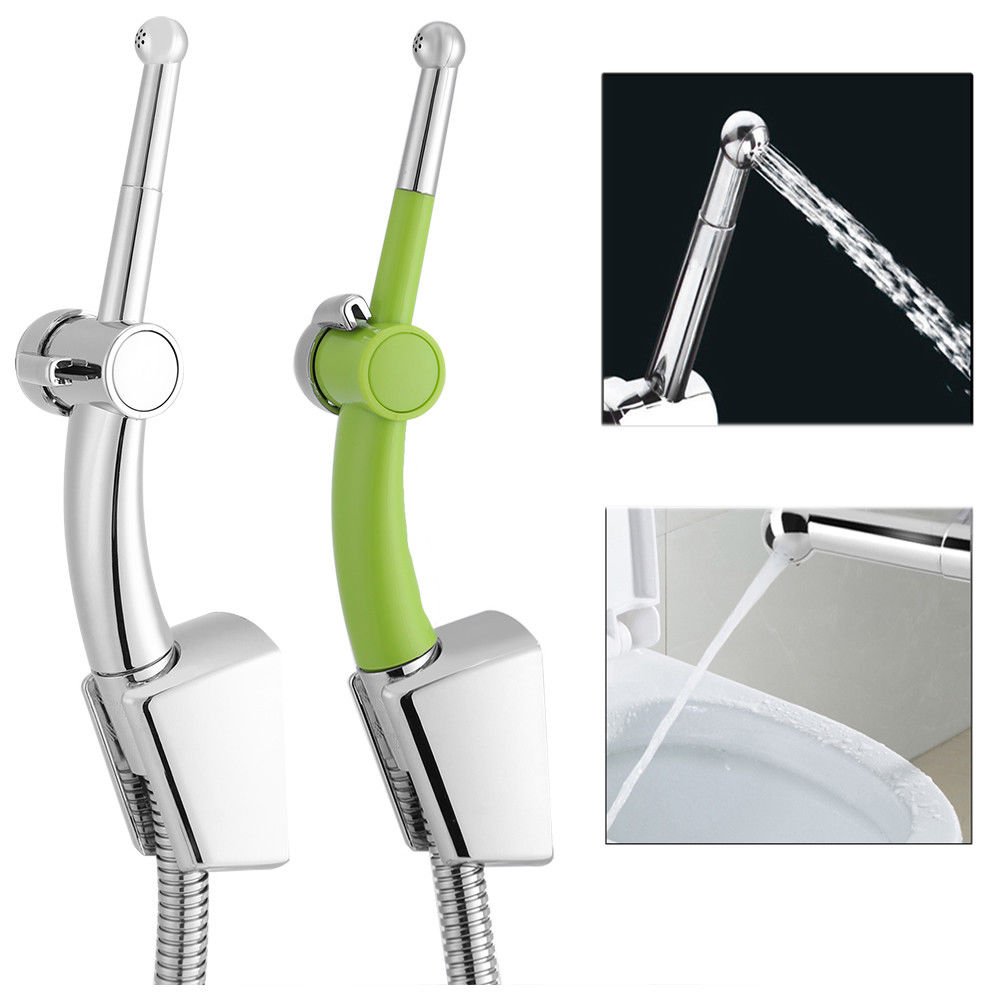Toilet Shattaf Adapter Spray Handheld Bidet Shower Head Wall Bracket Hose Kit