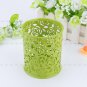 New Hollow Flower Pattern Cylinder Pen Pencil Pot Holder Container Organizer NI