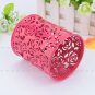 New Hollow Flower Pattern Cylinder Pen Pencil Pot Holder Container Organizer NI
