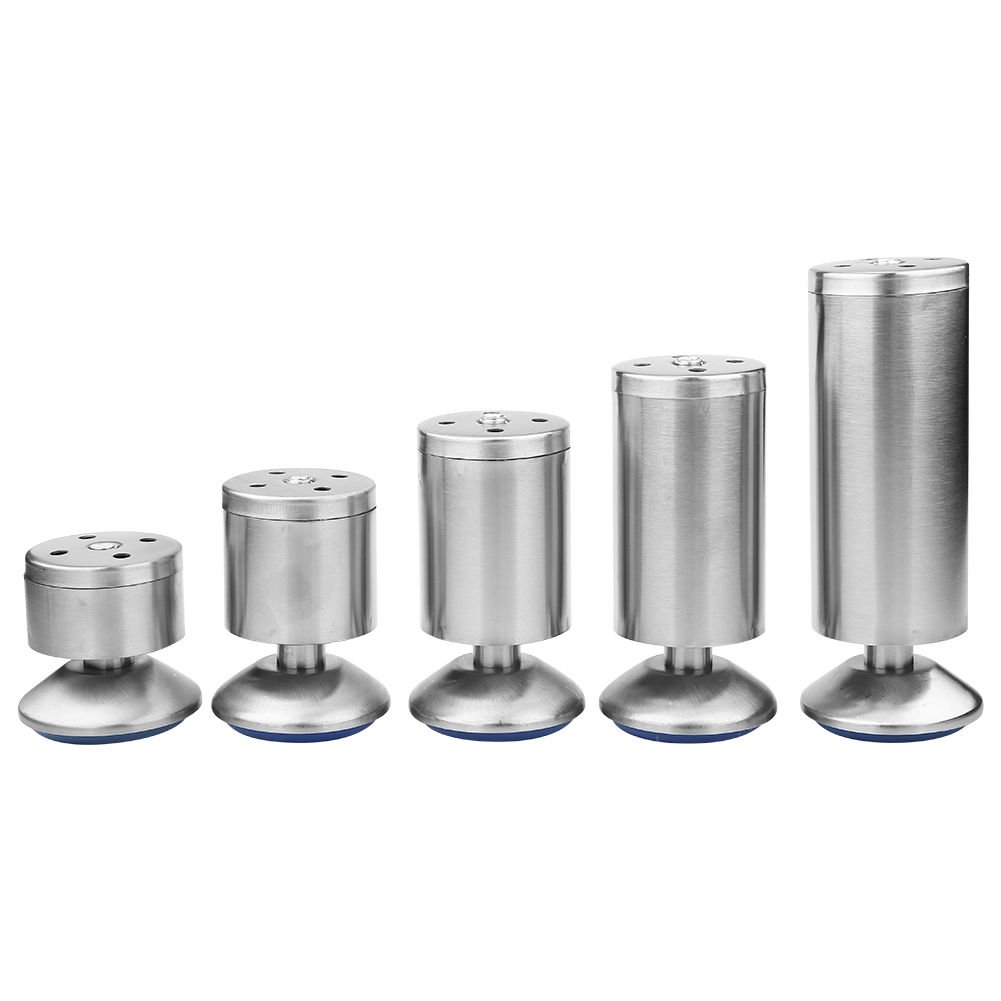 4x Adjustable Stainless Steel Cabinet Cupboard Table Sofa Bed Feet Furniture Leg