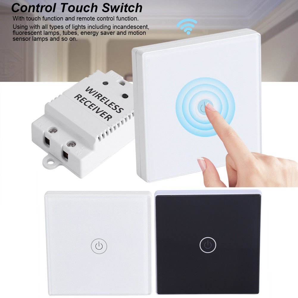 433 Signal Wireless Remote Control Touch Switch Panel +Receiver For Home Office