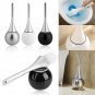 Creative Bathroom Toilet Scrub Cleaning Brush Holder Set w/Stainless Steel Base