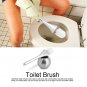 Creative Bathroom Toilet Scrub Cleaning Brush Holder Set w/Stainless Steel Base