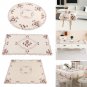 Round/Square/Rectangle Tablecloth Embroidery Table Cover Floral Runner Polyester