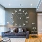 Luxury DIY Wall Clock 3D Roman Numerals Stickers Home Art Modern Clock Large