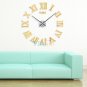 Luxury DIY Wall Clock 3D Roman Numerals Stickers Home Art Modern Clock Large