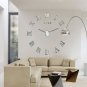 Luxury DIY Wall Clock 3D Roman Numerals Stickers Home Art Modern Clock Large