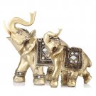 Gold Elegant Resin Elephant Statue Ornament Figurine Home Office Decor Gift