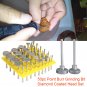 50pcs Durable Diamond Coated Head Point Burr Grinding Bit Set For 1/8 " 120 Grit