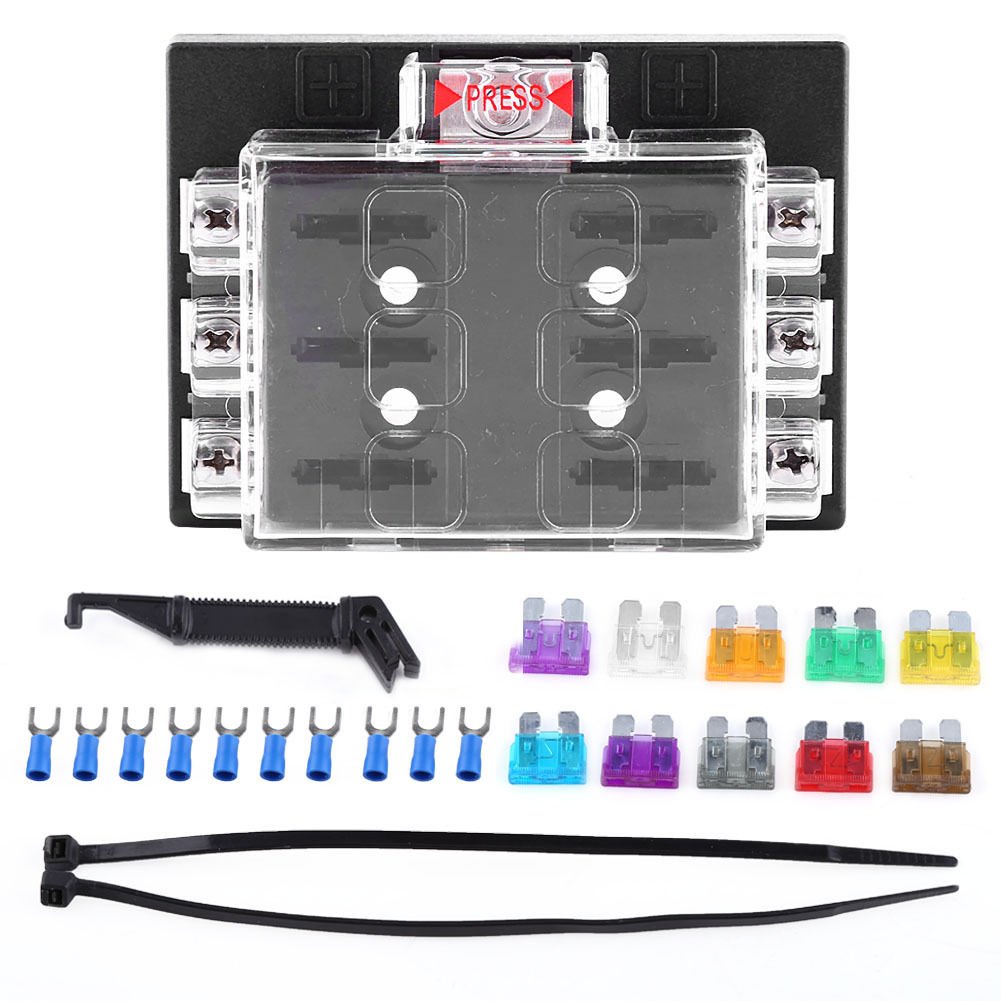 32V 6 Way Circuit Car Boat Auto Automotive Blade Fuse Box Block Holder ATO ATC