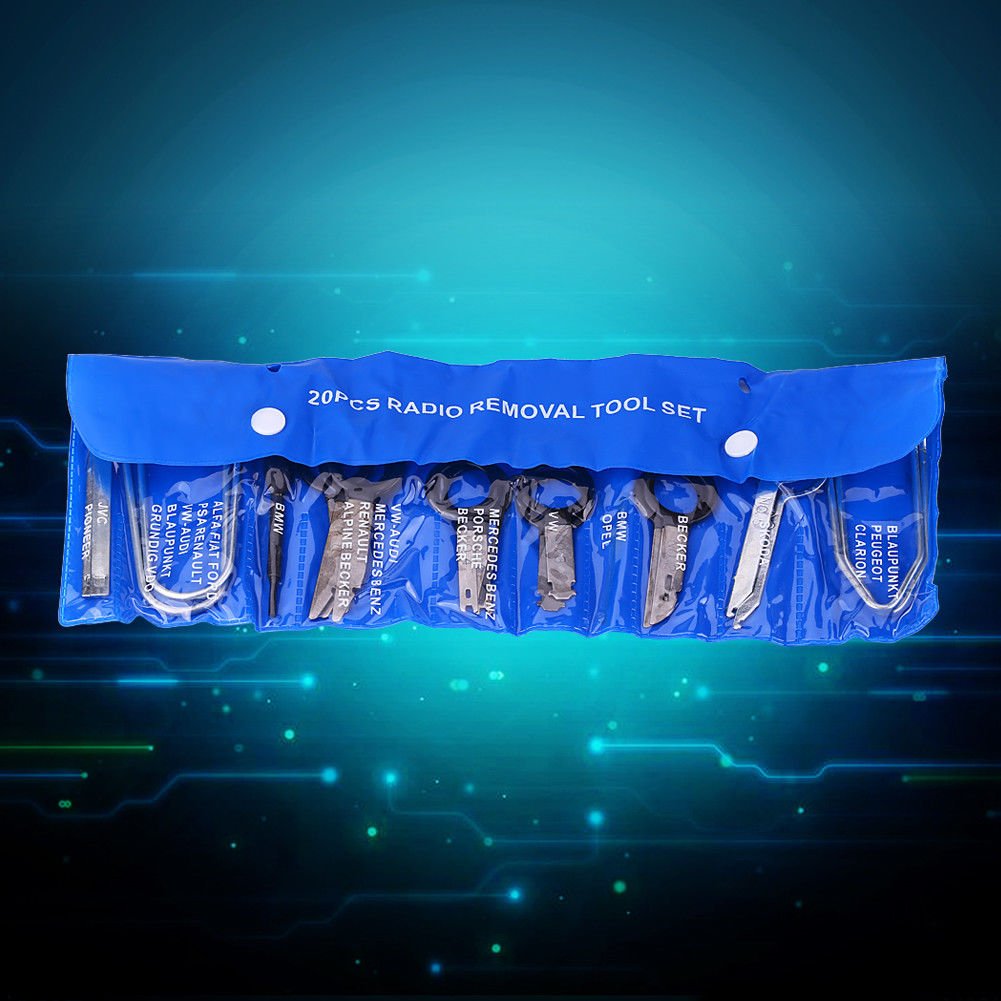 20 Pcs Car Radio Stereo Release Removal Tool Set Key For Audi Mercedes Benz EL