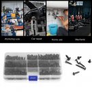 340Pcs Assorted Black Iron Self Tapping Drilling Cross Head Screw Bolt 8 Sizes