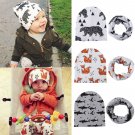 2PCS Newborn Baby Kids Boy Girl Cotton Hat Cap + Scarf Neckerchief Breathable