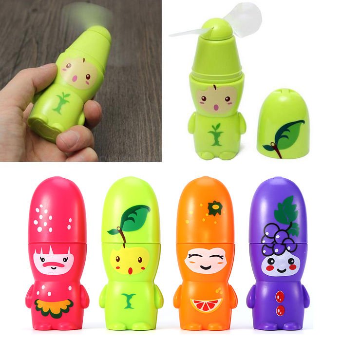 Mini Portable Cartoon Fruit Handheld Cooling Fan Mute Battery Operated Cooler