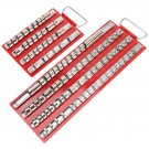 40/80Pcs 1/4" 3/8" 1/2" Socket Rail Tray Rails Storage Holder Tool With Handle