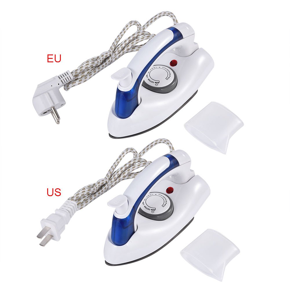 110/220V Mini Steam Iron Foldable Compact Handheld Travel Temperature Control