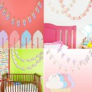 10pcs Lovely Wooden Hanging Garland Nursery Children Bedroom Wall Decorations