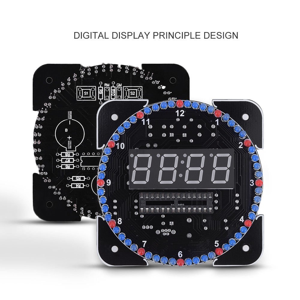 Digital Alarm LED Clock Snooze Light Control Backlight Time Thermometer DIY Kit