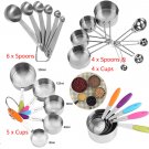Stainless Steel Measuring Cups&Spoons Kit For Dry Liquid Ingredients Milk Pan
