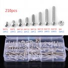 210x M4 6-30mm Stainless Steel Hex Socket Button Head Screws Bolts Nut Set + Box