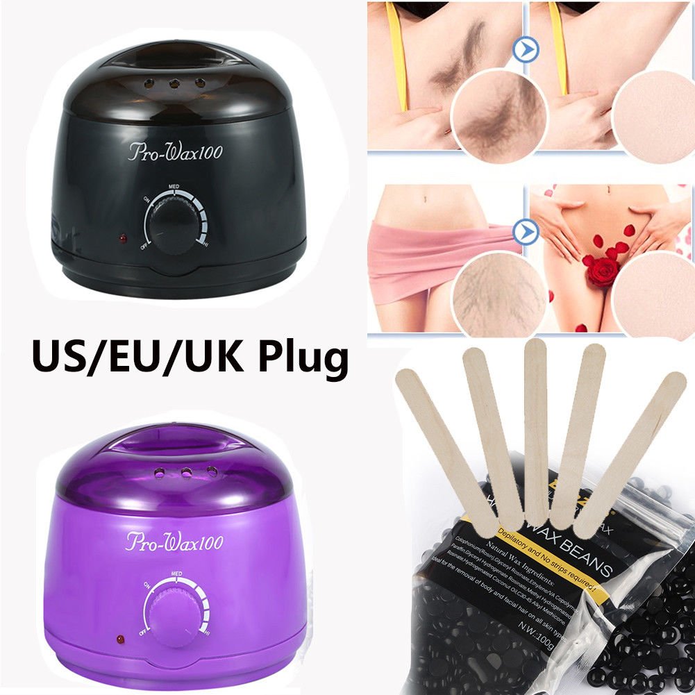 1x Wax Warmer Heater Machine+ 1x 300g Depilatory Hot Film Hard Wax Beans Waxing