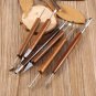 6x Assorted Polymer Clay Pottery Ceramics Sculpting Carving Tools Craft Brown