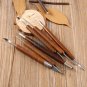 6x Assorted Polymer Clay Pottery Ceramics Sculpting Carving Tools Craft Brown