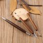 6x Assorted Polymer Clay Pottery Ceramics Sculpting Carving Tools Craft Brown