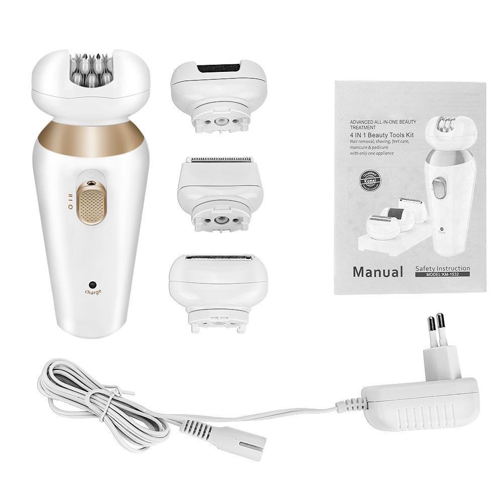 Rechargeable Wet/Dry Lady Shaver Trimmers Body Hair Removal 3-in-1 Epilator