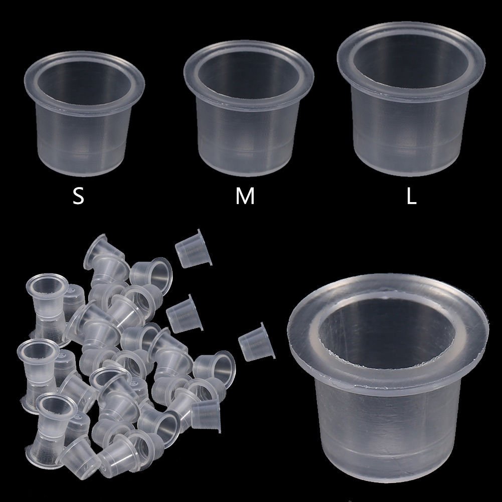 1000pcs Ink Cup Permanent Eyelash Eyebrow Makeup Tool Holder Tattoo Supplies