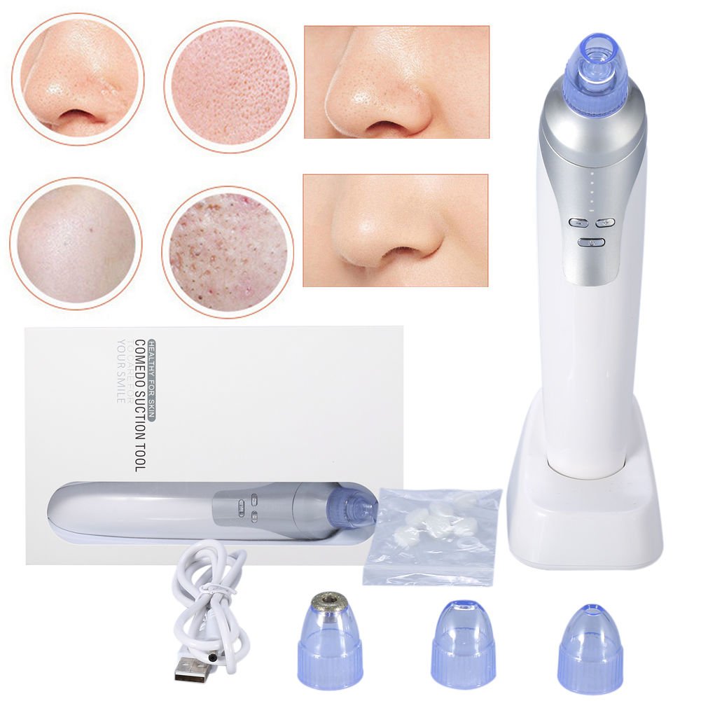 Portable Facial Pore Cleaner Nose Blackhead Removal Vacuum Comedo Suction Tool